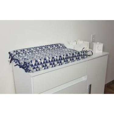 Imagem de Trocador De Cômoda Anatômico Americano Plastificado Triângulo Azul Mar