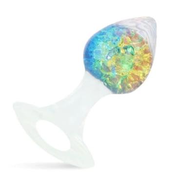 Imagem de Plug Anal Coração Pequeno Em Silicone Com Esfera De Vidro Interno Estimulador Anal Brinquedo Erótico PL148P (COLORIDO)