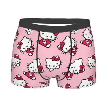 Imagem de Cuecas Boxer Masculinas Hello Kitty Confortáveis Com Estampa Sanrio, P