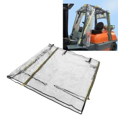 Imagem de Asixxsix Capa para empilhadeira, para uso em todas as condições climáticas e estações do ano, modelo universal, transparente, em PVC, resistente à água, poeira e com proteção UV