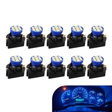 Imagem de CyperFair Lâmpadas LED para instrumentos de painel de 10 peças, T10 194 168 3020 SMD Plug-in Luz de placa de licença, lâmpada extremamente brilhante à prova de choque com soquete de trava de torção