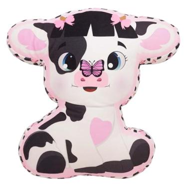 Imagem de Zonacriativa - Almofada Formato Vaquinha 40x40cm | Toque macio em veludo, enchimento fibra siliconada | Ideal para um descanso fofinho e decoração fazendinha