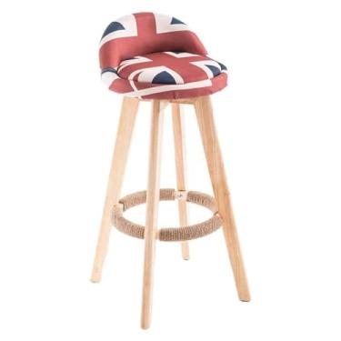 Imagem de Banqueta alta moderna, banqueta alta de madeira maciça, cadeiras de bar nórdicas para lazer (cor máx.)