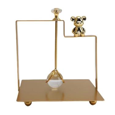 Imagem de Jiawu Dispensador de Guardanapo de Metal Quadrado de Ferro Moderno Com Alça de Urso Bonito para Restaurante de Hotel, Suporte de Guardanapo de para Mesa (Dourado)