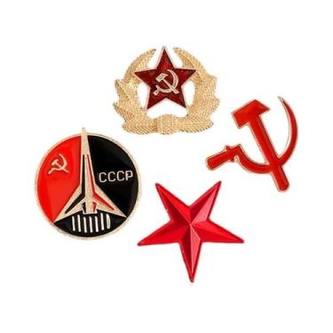 Imagem de Broche Retro Em Forma De Foice E Martelo Vermelho, Símbolo Da URSS, Co
