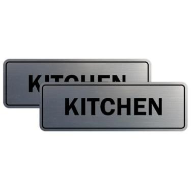 Imagem de Signs ByLITA Placa de cozinha padrão (prata escovada) - grande (pacote com 2)