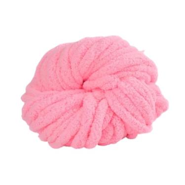 Imagem de predolo Fio de chenille grosso para tricô, 2 cm, lavável e macio, ideal para confecção de tapetes, suéteres, chapéus e artesanato, Rosa