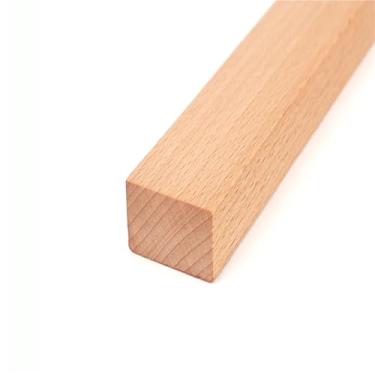 Imagem de 1 peça de varas quadradas de madeira, varões de passador de faia lisos, mastro de armário, varões de cortina, varões de decoração para guarda-roupa, corredor, cortina, loja de roupas (4,5 x 4,5 x 50