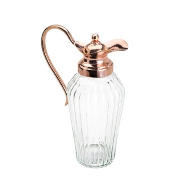 Imagem de JARRA DE VIDRO COM TAMPA DE ZAMAC NIQUELADO ALEPO TRANSPARENTE E ROSÉ LYOR