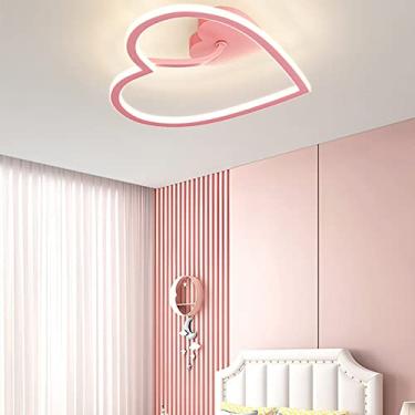 Imagem de Luminária de teto LED, luminária de teto infantil LED com controle remoto e intensidade regulável, ideal para sala de estar, mesa de jantar, quarto, corredor e jardim de infância (rosa, 45 c