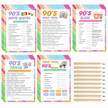 Imagem de BirDerr Jogos de festa de aniversário - lembrancinhas de festa dos anos 90 para adultos - Jogos de festa dos anos 1990 para crianças - Decorações de festa temática dos anos 90 - Presente de