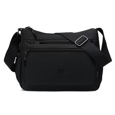 Imagem de Bolsa de ombro feminina espaçosa com vários bolsos bolsa fashion feminina transversal, Preto