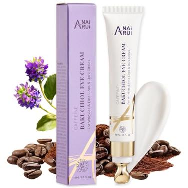 Imagem de ANAI RUI Cafeína Bakuchiol creme firmador para os olhos, retinol e peptídeo creme para os olhos para olheiras, inchaço, rugas, Bakuchiol Alternativo Retinol hidratante para os olhos para reparar a