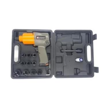 Imagem de  Chave de Impacto Pneumática Meia Polegada com Maleta e 10 Soquetes - 