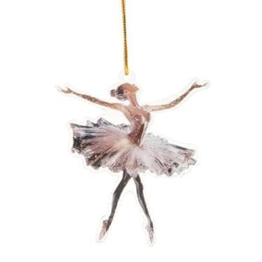 Imagem de KiBcsLic 4x Pingente Decorativo de Bailarina Brilhante 2D, Enfeite para Pendurar em árvore de Natal, Decoração de Parede para Porta de Casa E Feriado