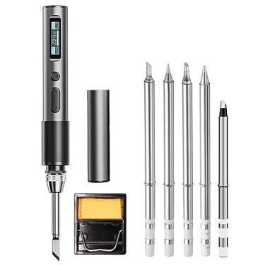 Imagem de Ferro de Solda Elétrico Inteligente com Controle Temperatura PID Display Estação Portátil Modo Boost Suspensão Automática Vibrating -Up Desligamento Rápido para Mão Esquerda Direita Alternância entre