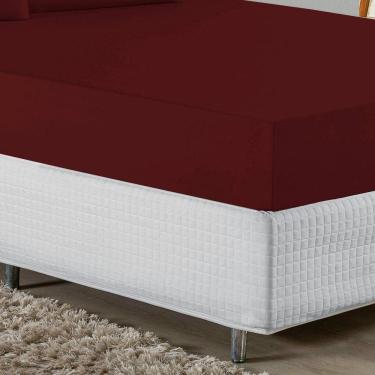 Imagem de Jogo De Cama Casal Viúva Nobre 3 Peças Malha 100% Algodão - Vinho