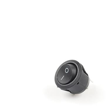 Imagem de Interruptores basculantes redondos pequenos de 23 mm de diâmetro de 5/10 peças 2/3 pinos 2/3 posições 6A/250VAC 10A/125VAC interruptor de botão com luz (2 pinos preto liga/desliga, 10 peças)