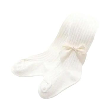 Imagem de Meias Calças Para Meninas Com Laço Fofo, 3 Pares, Quentes E Confortáve