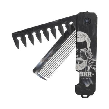 Imagem de Pente De Barba Dobrável De Dentes Largos, Pente Para Cabelo 1 2 3 Em 1