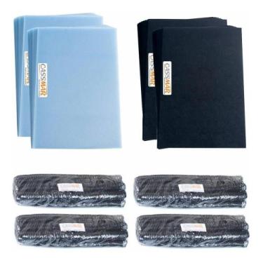 Imagem de Kit 400 Capas Cristal + Preto Couro E 400 Espirais Preto 07mm - Cassma