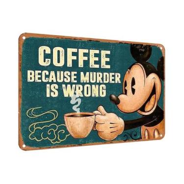 Imagem de Sinal de café engraçado cozinha sinais vintage metal estanho decoração