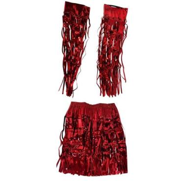 Imagem de Kit Ombreira C/Saia Vermelho Fantasia Carnaval Festa - sm decora