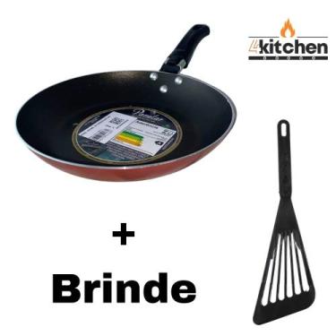 Imagem de Frigideira Antiaderente Teflon Vermelho 20cm + Brinde Cor:Preto - Pane
