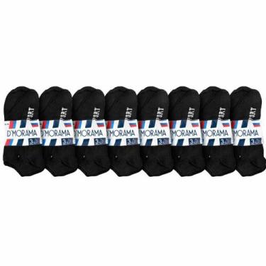 Imagem de Kit 24 Pares Meia Preta Poliéster Elastano Soquete Cano Curto Adulto M