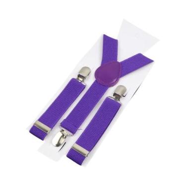 Imagem de Suspensórios Ajustáveis De Couro Elástico Em Cores Sólidas Para Crianç