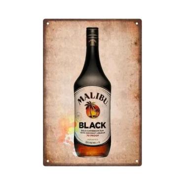 Imagem de Placa De Metal Vintage Retro Malibu Para Cerveja, Uísque E Vinho, Deco