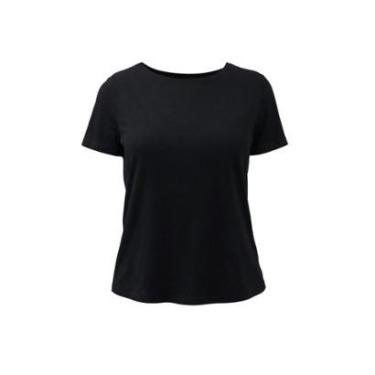 Imagem de Blusa Manga Curta Básica Feminina Lunender 00472 Preta-Feminino