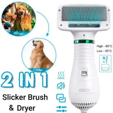 Imagem de Secador portátil 2 em 1 para cães e gatos - escova secador - SECADOR P