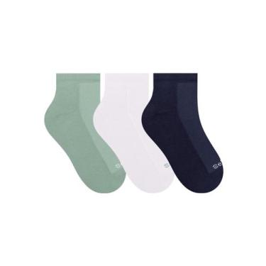 Imagem de Kit/3 Meia Cano Curto Selene 2940.001 Infantil Básica Algodão T. 25/28