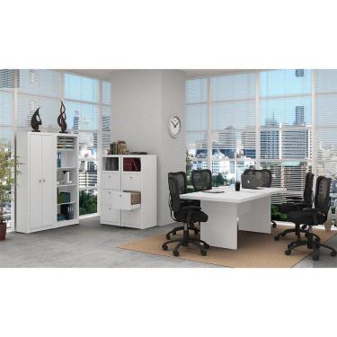 Imagem de Conjunto Completo Escritório 05 Peças Branco Tecno Mobili