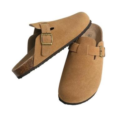 Imagem de Mules De Moda Feminina Em Cortiça E Camurça Com Suporte Para Arco E An