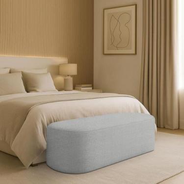 Imagem de Puff Recamier Paris 195 cm Estofado para Quarto King Linho Premium - C