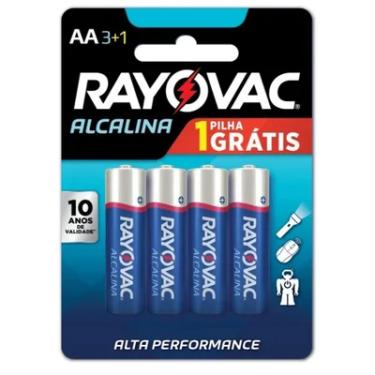 Imagem de Pilha Alcalina AA Rayovac, 4 Unidades - 208013
