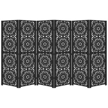 Imagem de 6 Biombo Pintado Sanfonado Com Dobradiças Folha Painel Mdf Divisor Div