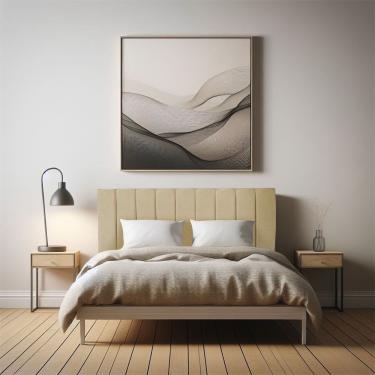 Imagem de Cabeceira Casal 1,40m Holanda Linho - Pallazio Cor Dourado