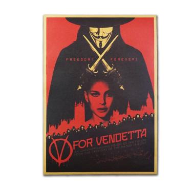 Imagem de Pôster V para papel Kraft retrô Vendetta 51,5x36cm