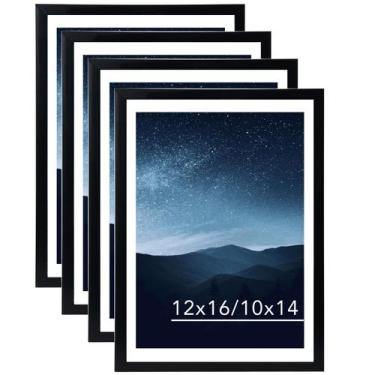 Imagem de Conjunto de molduras para fotos JCJMY Black 12x16cm com tapete 30x40cm