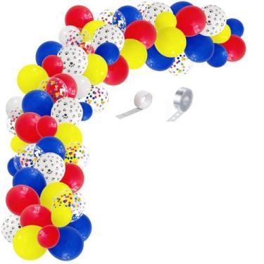 Imagem de Kit Balloon Arch Garland, 68 unidades para festa infantil com confete 