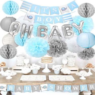 Imagem de Kit de decoração de festa Baby Boy, 16 unidades, balões, látex e papel