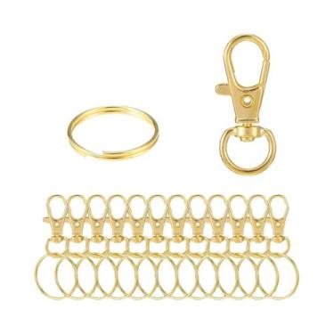 Imagem de Ganchos De Chaveiro Em Lote, Argolas De Metal Giratórias Com Fechos Ti