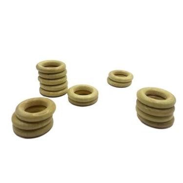 Imagem de Porta Guardanapos - Argolas de Madeira 30mm - Casamentos, Enfeites de 