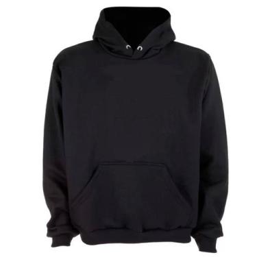 Imagem de Blusa de Frio Moletom Flanelado Canguru com Capuz Unissex Liso - NoBra