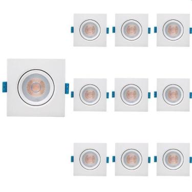Imagem de 10 Spot De Led Embutir Stella Easy Mr16 Quadrado 4,5W Bivolt Branco 40
