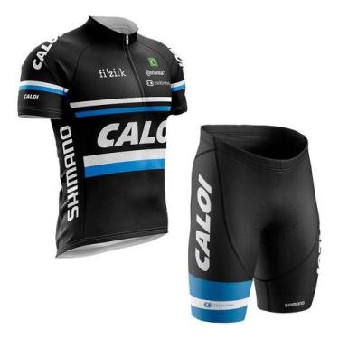 Imagem de Conjunto Camisa Manga Curta E Bermuda Caloi Dry Fit Ciclismo -, Preto,