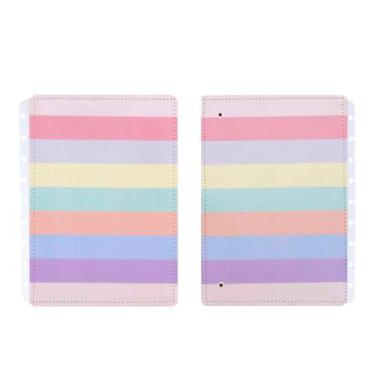 Imagem de Capa e Contracapa Caderno Inteligente Médio Arco-Íris Pastel